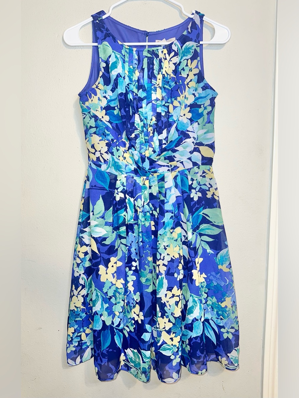 CB Blue Floral Sleeveless Dress